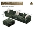 thumbnail image 5 of Timbernest 114" Sofa with Movable Ottoman and 5 Pillows, 4-Seater Corduroy Couch for Living Room, Green, 5 of 5