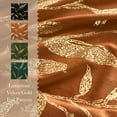 thumbnail image 4 of NICETOWN Blackout Velvet Curtains for Living Room, Soft Vintage Leaf Patterned Gold Foil Printed Velvet Curtains Rod Pocket Room Darkening Thermal Insulated Drapes, Gold Brown, 50"x84", 2 Panels, 4 of 8