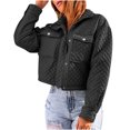 thumbnail image 2 of Pntutb Mujer Solapa Color Sólido Manga Larga Suelta Cremallera Chaqueta Corta Chaqueta Liquidación Pntutb Pntutb-480, 2 of 5