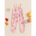 thumbnail image 2 of Suealasg Baby Girls Rompers Pants Halloween Clothes 6M 1T 2T 3T Toddler Girls Ghost/Pumpkin Flower/Pumpkin Pie Print Spaghetti Strap Jumpsuits, 2 of 7