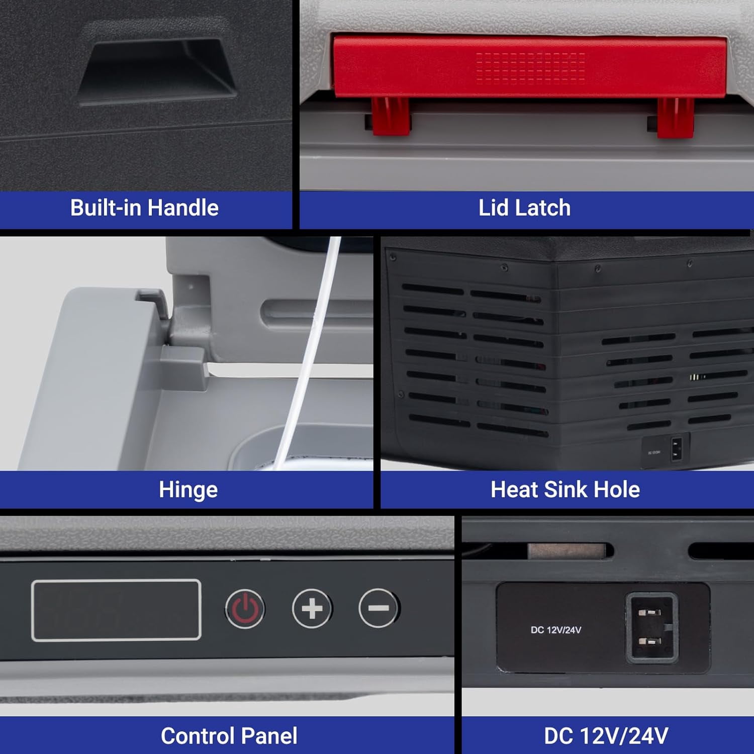 12V Car Refrigerator 20L Electric Cooler 12/24V DC Convertible Freezer Portable Camping Truck RV Travel