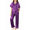 Dark Purple, variant on Girls Pajamas Silk Satin Button Down Pjs 2 Piece Short Sleeve Sleepwear Set