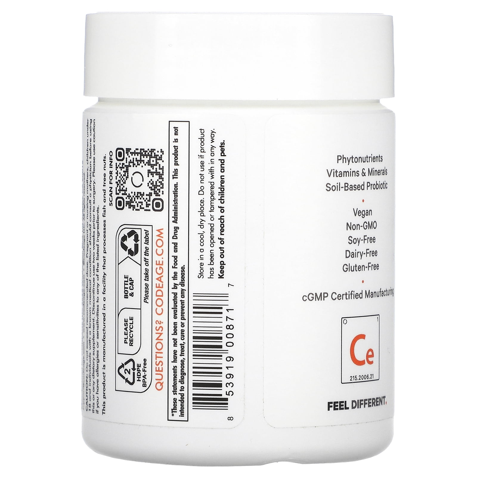 Codeage Clearhead, Echinacea, Zinc, Vitamins C & D, Garlic, All Seasons Vegan Cold Weather Supplement, 90 ct
