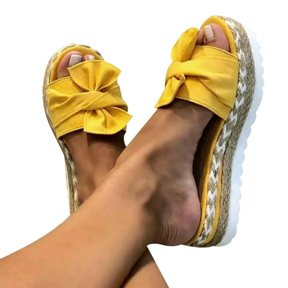 Koszal Femmes Mode Été Bow-knot Anti-Dérapant Pantoufles Plateforme Sandales Chaussures de Plage