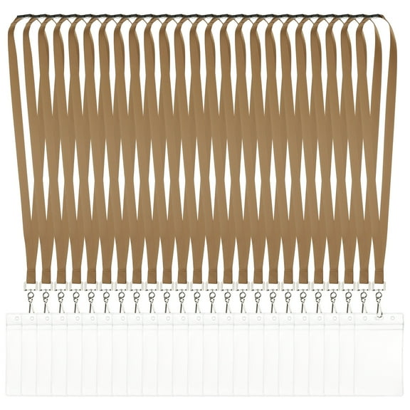 Uxcell 24Pack Colored Lanyards for ID Badges, Breakaway Lanyards for Keys, Brown