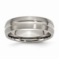thumbnail image 1 of Bande Brossée et Polie Rainurée en Titane de 6 mm - Taille 10,5, 1 of 1