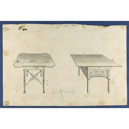 Breakfast Tables from Chippendale Drawings Vol II Poster Print by Thomas Chippendale (British baptised Otley West Yorkshire 1718  “1779 London) (18 x