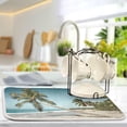 thumbnail image 5 of FREEAMG Palm Tree Beach Sea Dish Drying Mat Microfiber Drying Pad for Kitchen Counter Absorbent Mat Drying Pad Sink Mat 16 x 18 Inch, 5 of 7