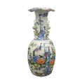thumbnail image 1 of Chinese Porcelain Vase 4-Lion Handle Mushroom Top - Oriental Furniture Warehouse, 1 of 3