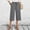 Gray, variant on Vivianyo HD Women's Linen Blend Summer Casual Capri Pants with Elastic Waistband & Side Pockets,Brown,Size S-XXL