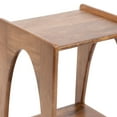 thumbnail image 6 of Kate and Laurel Aarstad Modern Rectangle Mango Wood Side Table, 16 x 14 x 22, Walnut Brown, Mid-Century Arched Two-Tier End Table for Use as a Bedroom Nightstand or Living Room Plant Stand, 6 of 9