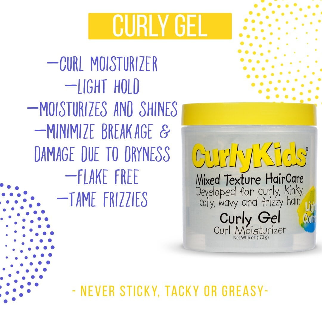(3 pack) Curly Kids Mixed Hair Care Curl Moisturizing Jar Hair Styling Gel, 6 oz, Children