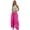 Hot Pink, variant on JUSLIO Women Pants Linen Pleated Loose Casual Drawstring Stretchy with Pockets Straight Pants