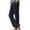 Navy, variant on Seasonal Savings,Spring Printed Elasticated Waist Pants, Full Length Casual Nine-Point, Breathable Cotton Blend, Versatile Streetwear, For Women Daily Wear, Comfortable Fit, Fashion Leggings