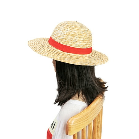 

Luffy Straw Hat Wide Brim Sunscreen Beach Sun Caps for Adults Kids Outdoor