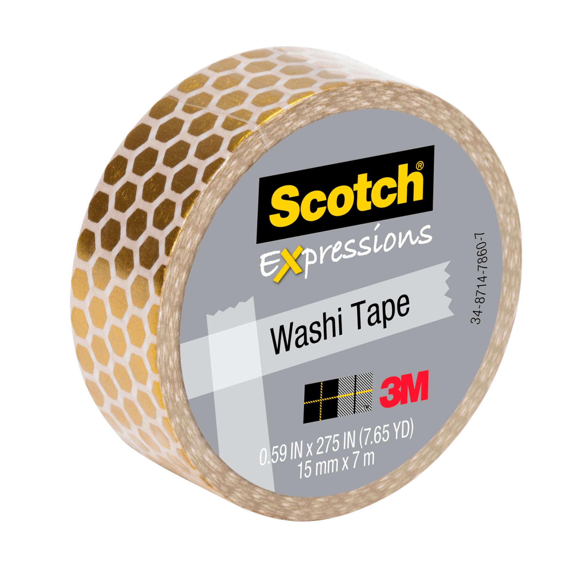 Scotch Expressions Foil Washi Tape: 0.59 in. x 393 in. (Navy Blue & Gold) [6-pack]