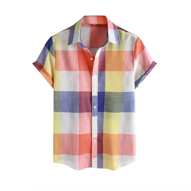 COM1950s Shorts pour Hommes, Shorts Courts pour Hommes, Mode Décontractée pour Hommes Impression Bouton Manches Courtes Col Rabattu Blouse, Shorts Décontractés pour Hommes, Manches Courtes Blouse, Shorts Courts pour Hommes