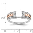 thumbnail image 7 of 14K Two-Tone Gold Ring Band Wedding Diamond Round White & Rose Wrap, Size 5, 7 of 7