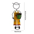 thumbnail image 4 of Garden Planter Statue,Vintage Painted Iron Character Figurine Detachable Small Metal Bucket Stable Round Base,Outdoor Fleshy-leaved Plant Flower Pot for Yard Patio Flower Bed Layout, 4 of 7