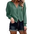 thumbnail image 3 of Soft Everyday Cardigan For Women Knit Top Casual Aesthetic Long Sleeve Button Down Oversized Sweater Jackets Outerwear, 3 of 8
