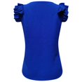 thumbnail image 4 of WAYUTE Tank Tops for Women Casual V Neck Flutter Sleeveless Solid Color Formal Blouse Summer Cropped Tank Top with Ruffle Hem, 4 of 4