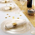 thumbnail image 4 of 350Pcs Gold Glitter Dinnerware Set 50 Guest for Party Gold Plates Disposable - 50 Dinner Plate,50 Dessert Plate,50 Per Rolled Napkins with Gold Cutlery,50 Plastic Cups 9 OZ for Party Wedding, 4 of 4