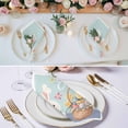 thumbnail image 3 of Happy Easter Cloth Napkins, Cute Bunny Colorful Eggs Spring Flowers Blue Purple Washable and Reusable Dinner Napkins Set of 8, Table Napkin for Kitchen Party Birthday Wedding Hotel 20"x20", 3 of 9