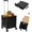 Black, variant on Foldable Utility Cart with Stair Climbing Wheels,Collapsible Rolling Crate with Magnetic Lid Telescopic Cover,Telescoping Handle,360° Rotate Wheel Hand Cart for Teacher Shopping Moving Grocery