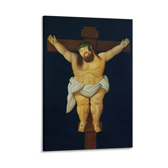 Cristo Crocifisso By Fernando Botero Paintings Wall Art Poster Picture Print Canvas Poster Wall Paint Art Posters Decor Modern Home Artworks Gift 08x12inch(20x30cm)