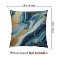 thumbnail image 4 of Acheng Turquoise Marble Pillow Cover Abstract Blue Teal Ripples of Agate Ocean Swirls Ink Art Luxury Farmhouse Decorative Throw Pillow Cover Square Cushion Case for Home Sofa Couch Decor 18x18in, 4 of 7