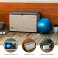 thumbnail image 3 of Lifetime New Outdoor Polyethylene Deck Box and Bench 80 Gallon Capacity, Tan/Brown (60103), 3 of 15