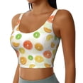 thumbnail image 2 of Xecao Colorful Lemons for Sports Bra with Removable Pads, Crop Tank Top Design, Women's Longline Sports Bra - Non-Wired - Small, 2 of 9