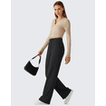 thumbnail image 4 of G4Free Women's Waffle Knit Wide Leg Pants – High Waisted Sweatpants with Pockets Casual Straight Leg Pants, 4 of 7
