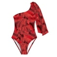 thumbnail image 2 of Aayomet Womens Swimwear Tummy Control V Neck Bathing Suits,Red L, 2 of 5