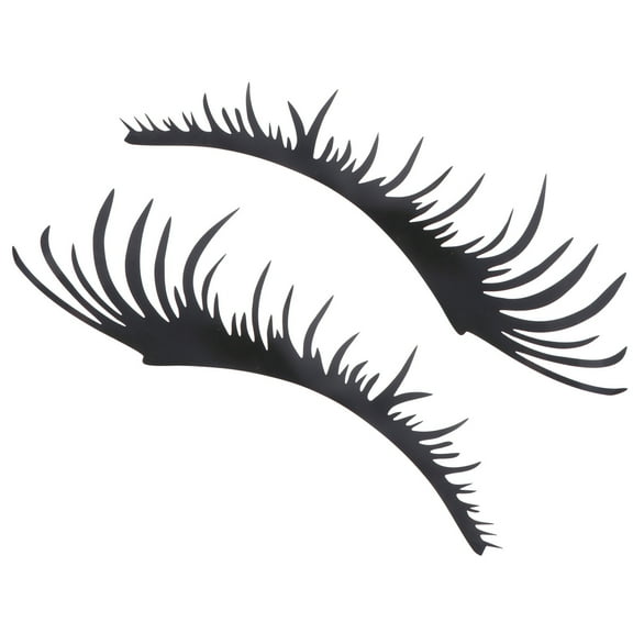 2 Pairs Eyelashes Car Stickers Googly Decals Car Appearance 25*11cm Black
