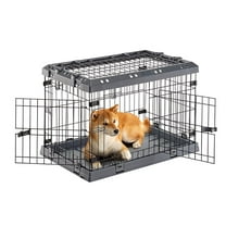 Ferplast Superior Hybrid ECO Dog Crate and Playpen, 30-inch Dog Crate, Gray