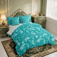 thumbnail image 2 of Erosebridal Navy Modern Art 7pcs Queen Bedding,White Bandana Bedding Comforter Set Queen,Light Gray Reversible, 2 of 7