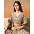 thumbnail image 3 of Indian Designer Luxurious Zari & Sequins Worked Wedding Wear Lehenga Choli Outfits ( Brown, XXS - 34 ), 3 of 6