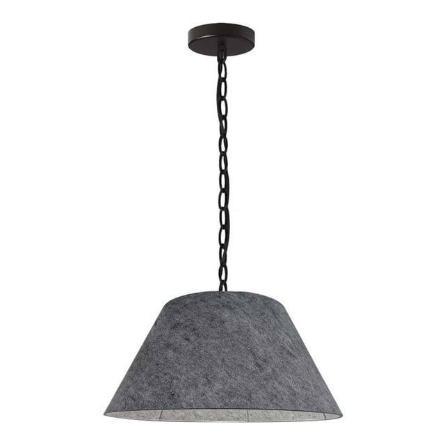Dainolite Brynn Petit 1-Light 100W Transitional Feutre Tissu Pendentif en Gris