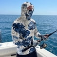 thumbnail image 5 of Men's UPF 50+ Sun Hoodie Long Sleeve Hooded Fishing Shirt Palm & Ocean Scenic Pullover Cooling Ice Silk Breathable Quick-Dry Moisture Wicking 4-Way Stretch for Commute Fishing Hiking Blue S, 5 of 7