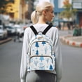 thumbnail image 7 of FORMRS Mini Backpack Purse for Women Travel Daypack Casual Shoulder Bag, Blue Simple Cartoon Snowmen, 7 of 7