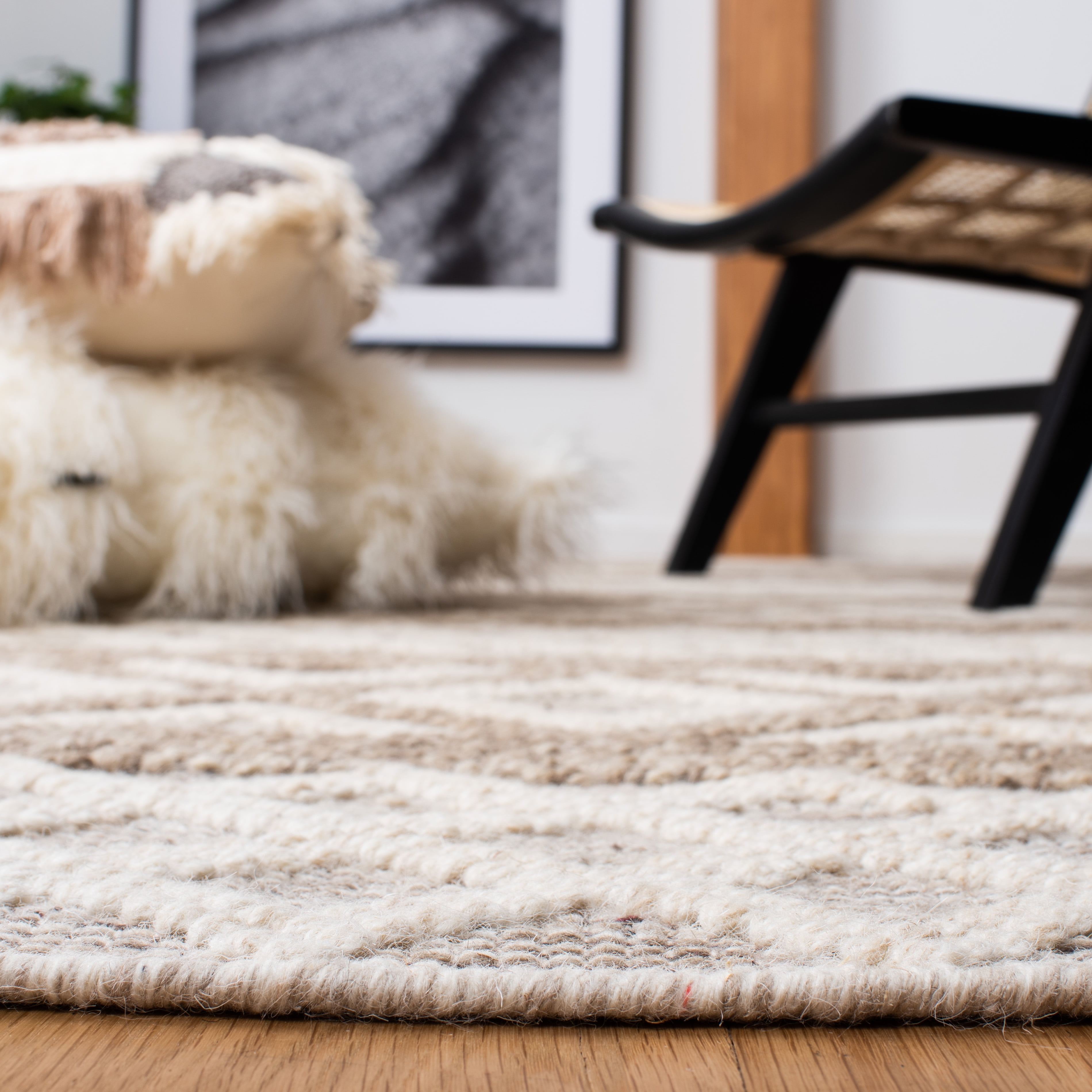 SAFAVIEH Vermont Chelsea Striped Area Rug, 4' x 6', Ivory/Grey