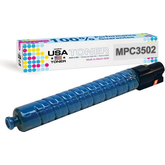 MADE IN USA TONER Compatible Replacement for Ricoh Savin MP C3002 MP C3502 MPC3002 MPC3502, 841738, 841650 Cyan