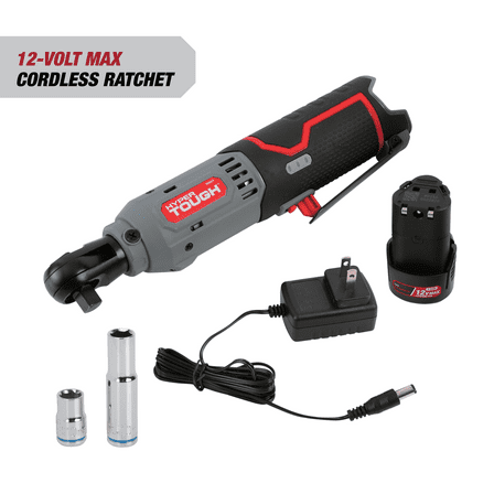 Hyper Tough 12V Max* Lithium-Ion Cordless 3/8-inch Ratchet with 1.5Ah Battery and Charger, 98804, New