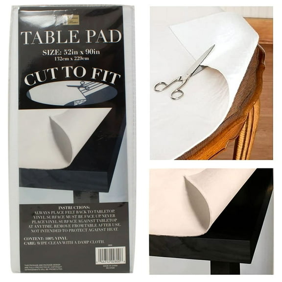 Cushioned Heavy Duty Customizable Vinyl Table Pad Felt Backing 52"X90" Rectangle
