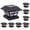 Black, variant on GreenLighting Weather Resistant 11.00" x 11.00" x 10.50" Solar LED Deck Light, Black, 8 Pack