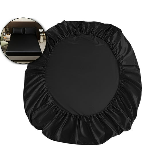 VQPeo Satin Twin Size Fitted Sheet, Silky Soft Fitted Bottom Sheet, Wrinkle Free, Fade Resistant, Deep Pocket Bed Sheet