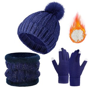 Womens Winter Hat Scarf Glove Set Lined Knit Hat Warm Long Scarf Winter 3 PC Set Scarf Hat Gloves Organizer Scarf Gloves Hat Hat Gloves Scarf Set Scarf Hat Gloves for Girls Scarf Hat Gloves Set Scarf