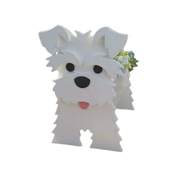 GQDIN Cute Resin Dog Planter for Indoor/Outdoor Decor - Dog Shaped Plant Pot for Succulents & Flowers | Unique Birthday Gift for Women & Garden Lovers - Pet-Themed Decor