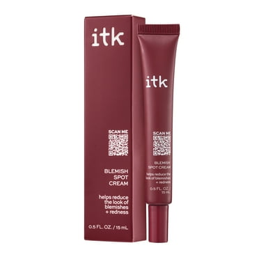 ITK Skincare Blemish Acne Spot Treatment with 0.5% Salicylic Acid + Tea Tree Oil for All Skin Types, 0.5 oz